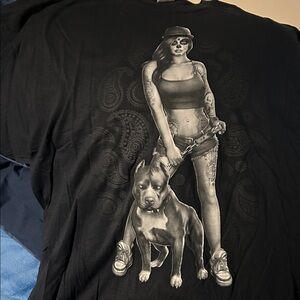Fruit of the Loom Black Graphic Dog T-Shirt